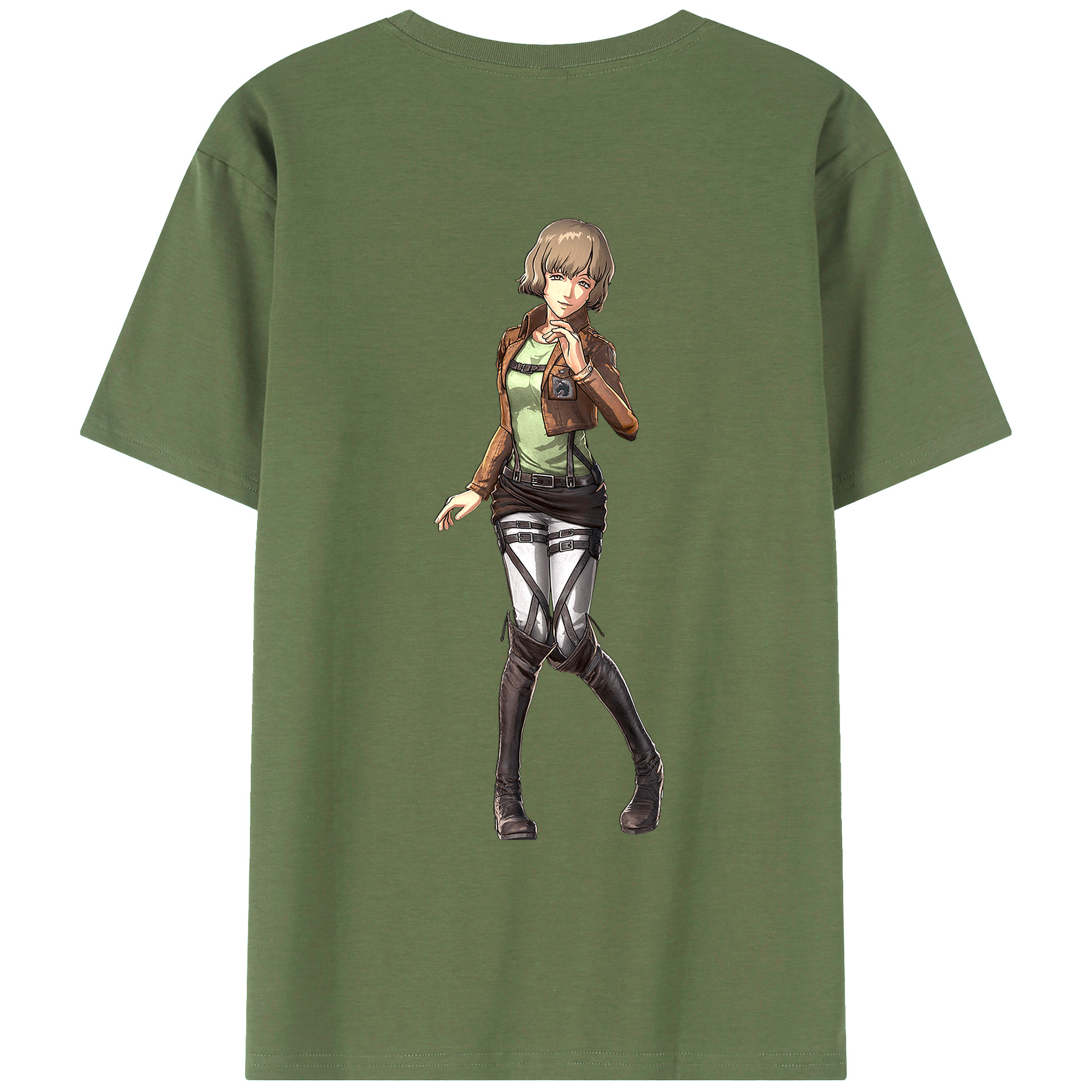 （画像用） 進撃の巨人 ヒツチ Attack on Titan Hitch 綿100％ メンズ半袖Tシャツ（バックプリント） 通気性